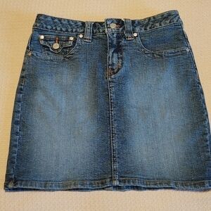 No Boundaries Junior's Stretch Denim Mini Skirt